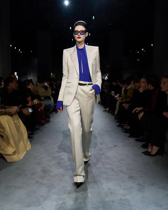 WASHED COTTON SILK BLEND DUCHESSE TAILORED STRAIGHT PANTS PINK BEIGE online